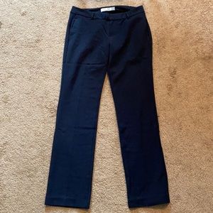 Navy blue straight leg work slacks